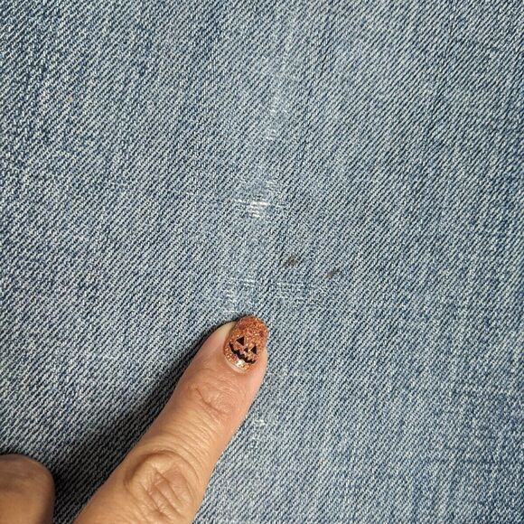 Levi's Jeans Men 36x30 Vintage 527 Blue Denim Dark Wash Frayed Hem Bootcut - Picture 12 of 16